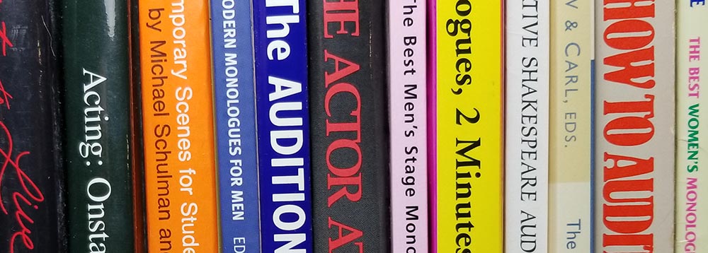 Stack of books about acting